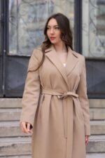 Classic Belted Long Coat Camel T-090