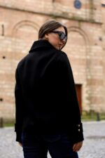 Double-Breasted Gold Button Short Coat Black 9308 - Image 6