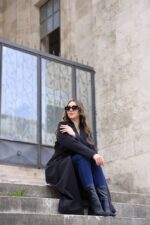 Classic Belted Long Coat Black T-090 - Image 5
