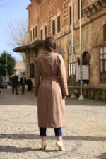 Belted Long Coat Milk Coffee T-089 - Image 7